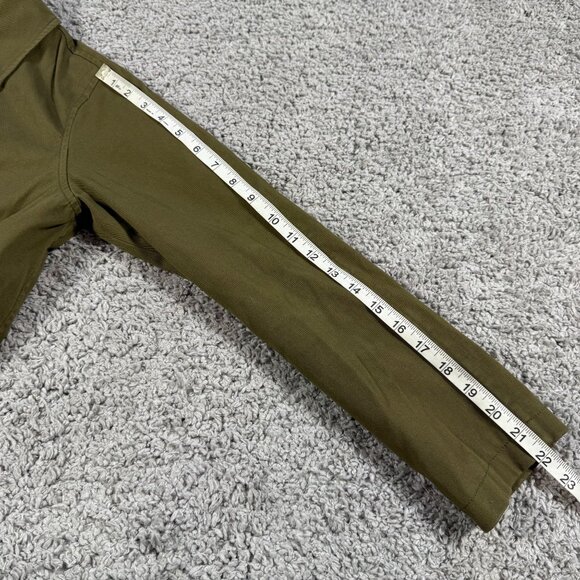 Everlane The Mac Coat Olive Green Organic Cotton Slash Pocket Womens 2 - Picture 7 of 8